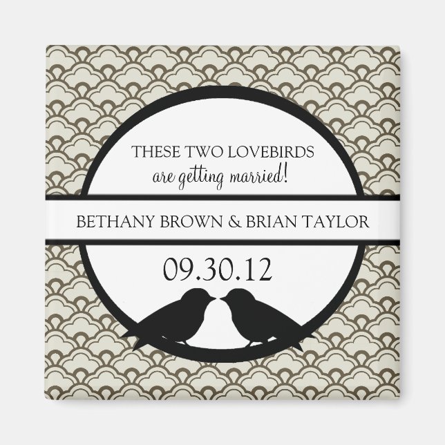 Lovebirds Collection Save the Date Magnet (Front)
