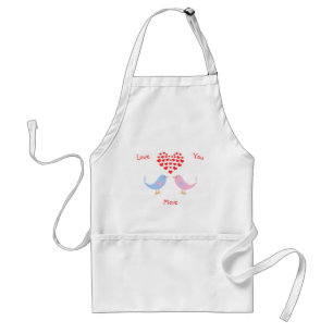 Lovebirds custom text hearts standard apron