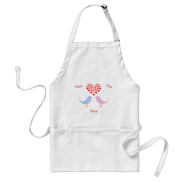 Lovebirds custom text hearts standard apron (Front)