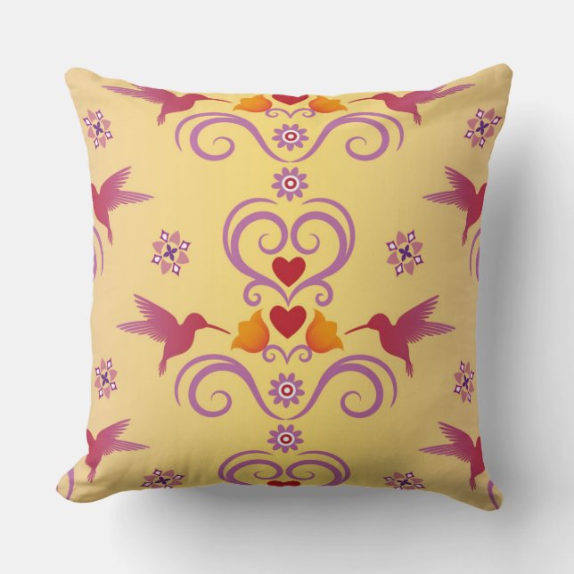 Lovebirds Delight Throw Pillow (Front)