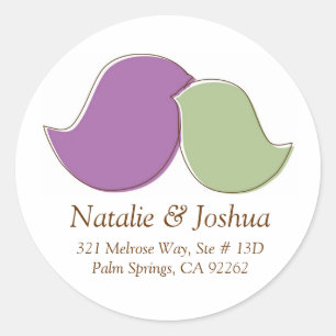 Lovebirds, étiquettes d'adresses modernes