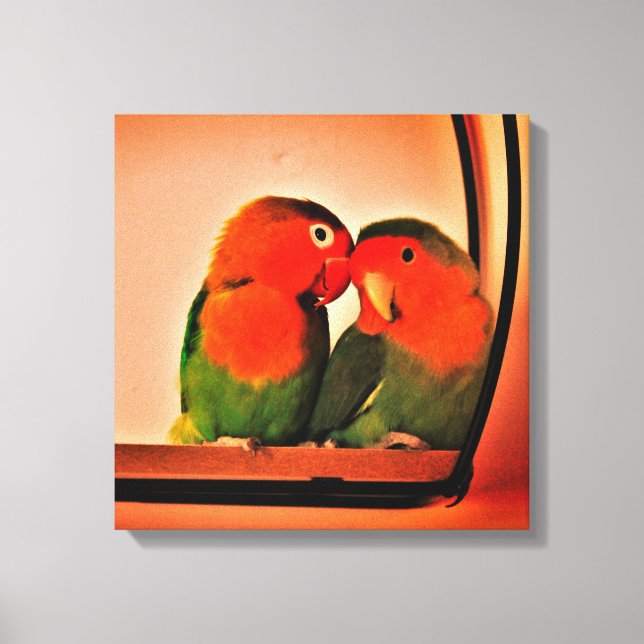 Lovebirds  faux canvas print (Front)