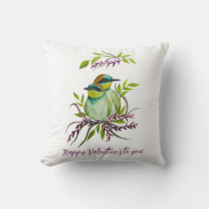 Lovebirds for Valentine's Day Throw Pillow