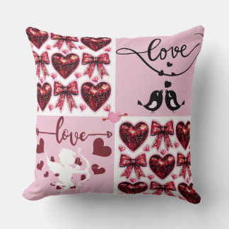 Lovebirds Forever Sweet Valentine's Day Throw Pillow