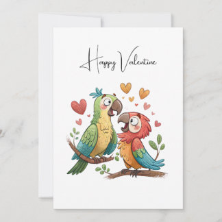 Lovebirds in Colorful Harmony Holiday Card