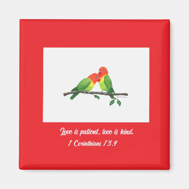 Lovebirds Inspirational Magnet (Front)