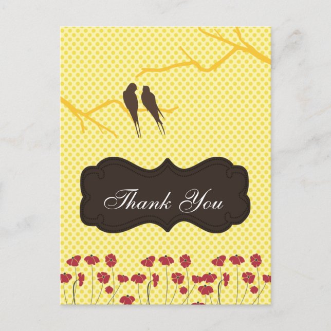 lovebirds jaune tendanceThankYou Cartes (Devant)