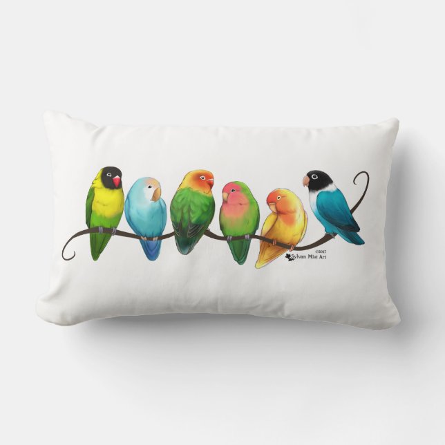 Lovebirds Lumbar Pillow (Front)