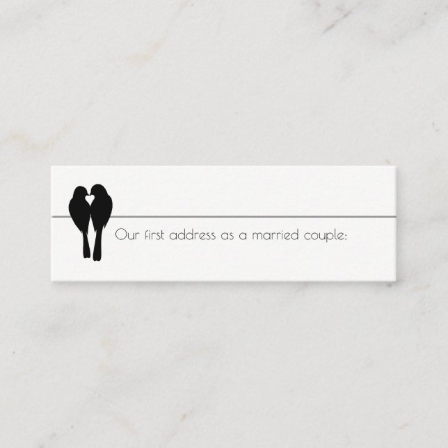 Lovebirds New Home Address Mini Business Card (Front)