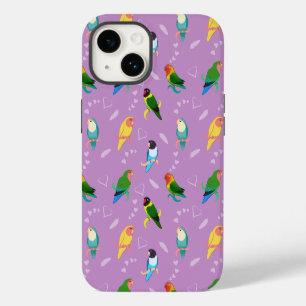 Lovebirds of Rainbow Colours Pattern iPhone 14 Case