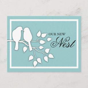 Lovebirds on a Branch New Nest Address Card