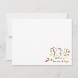 Lovebirds on Branches Stationery Notecards