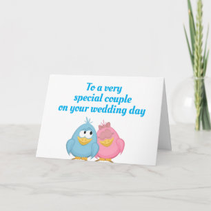 **LOVEBIRDS** ON YOUR **WEDDING DAY" CARD