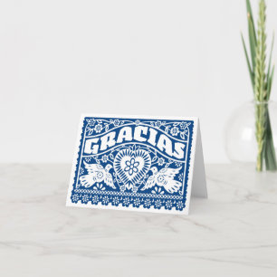 Lovebirds Papel Picado Carte de billet Marine