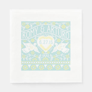 Lovebirds Papel Picado Style Customized Napkin