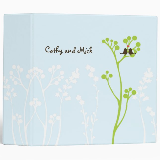 Lovebirds (Powder Blue) 2" Binder (Front/Spine)