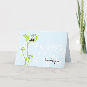 Lovebirds (Powder Blue) Thank You Card
