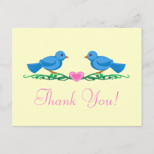 Lovebirds Thankyou Note Postcards