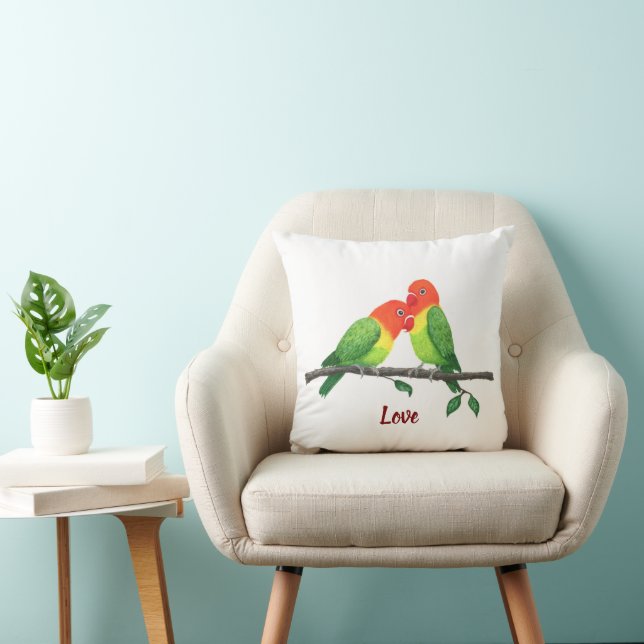 Lovebirds Throw Pillow (Chair)