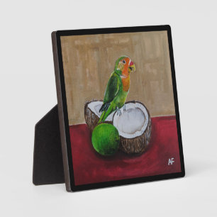 Lovebird's Tropical Field Painting by Alfred Fox Plaque