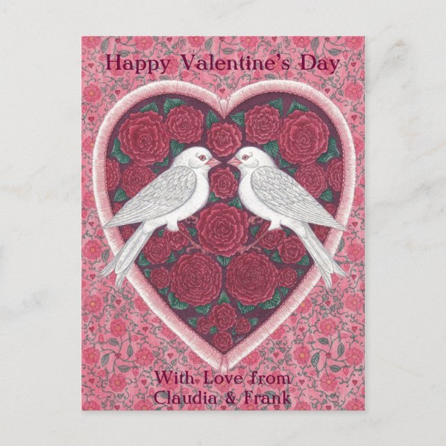 Lovebirds Valentine Postcard (Front)