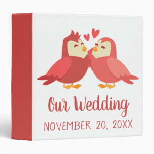 Lovebirds Wedding Planner Red Burgundy Love Birds Binder