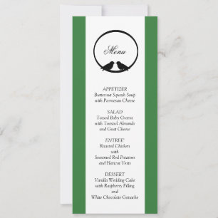 Lovebirds Wedding Reception Menu Cards