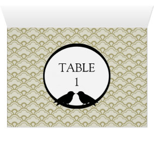 Lovebirds Wedding Reception Table Cards