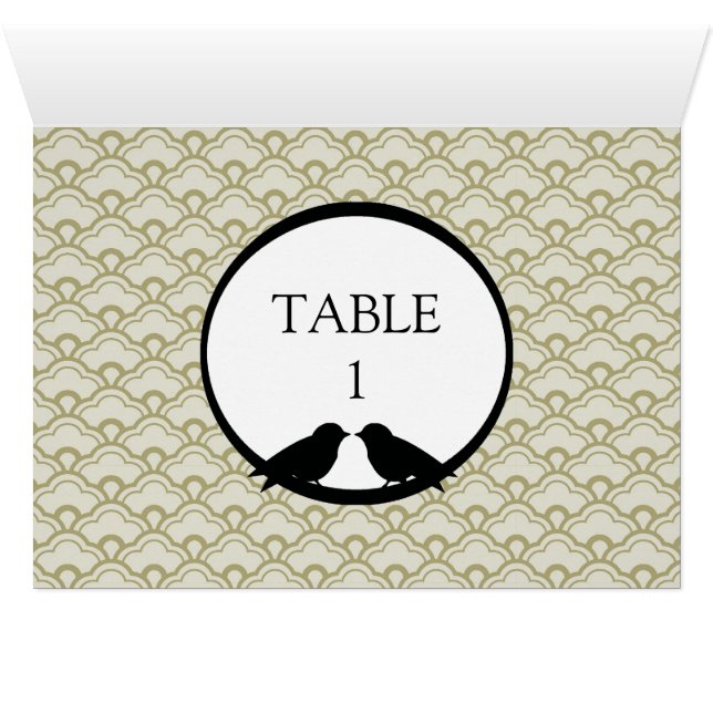 Lovebirds Wedding Reception Table Cards (Inside Horizontal (Bottom))