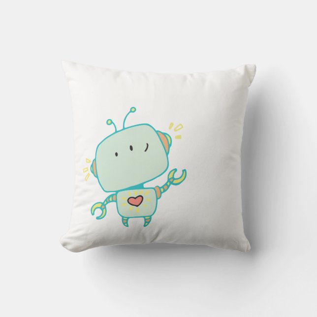 Lovebot Darling Robot Graphic iPhone Case Throw Pillow (Front)