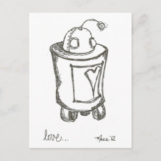 Lovebot Robot Love Postcard