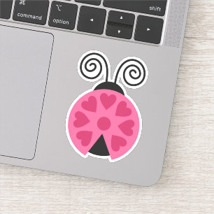 Lovebug Hearts Ladybug  Die Cut Sticker Decal