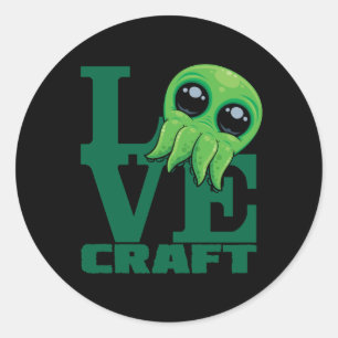 Lovecraft Baby Cthulhu Design – Spooky Cute Love Classic Round Sticker