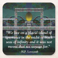 Lovecraft Quote Fantasy Art Coaster