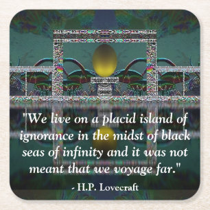 Lovecraft Quote Fantasy Art Coaster