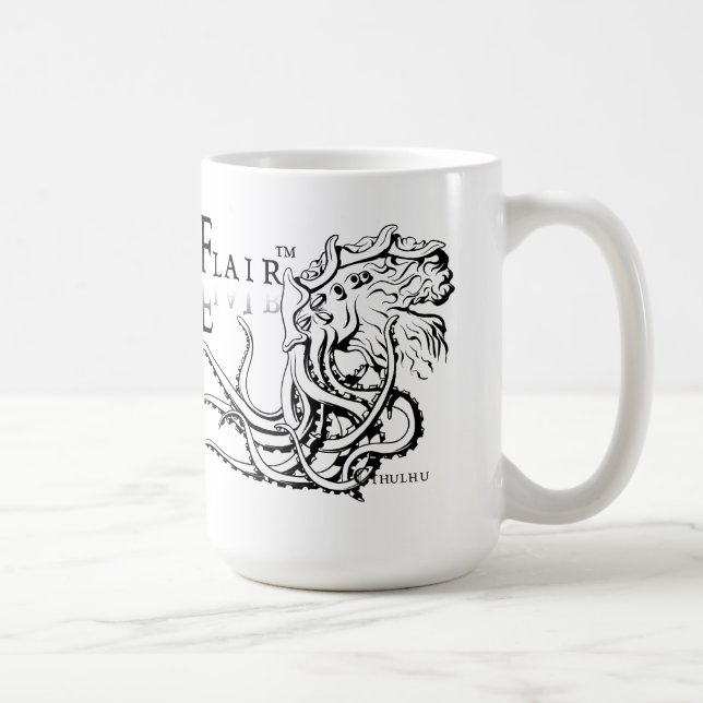 Lovecraftian Flair Mug: Cthulhu Black Ink Coffee Mug (Right)
