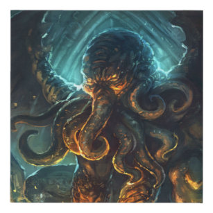 Lovecraft's Cthulhu faux wrapped canvas print