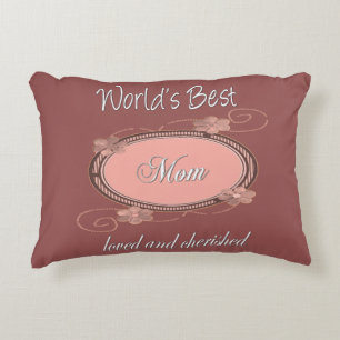 Loved and Cherished Mom Vintage Accent Pillow