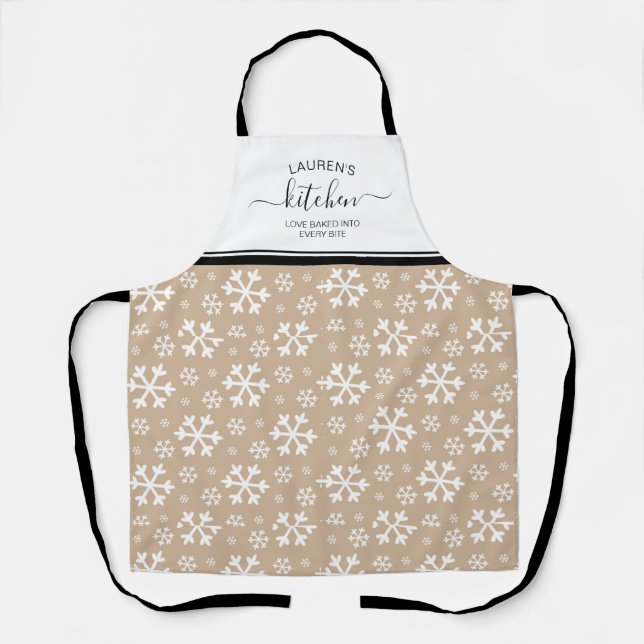 Loved Baked In Snowflake Holiday Apron (Front)