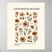 Loved beyond measure, floral Christian wall art