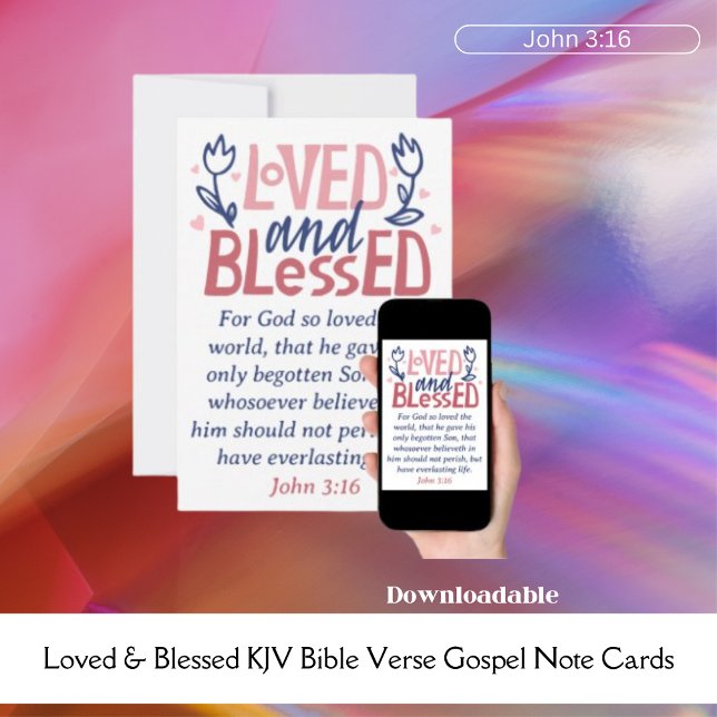 Loved & Blessed KJV Bible Verse Gospel Note Card (Loved & Blessed KJV Bible Verse Gospel Note Card)