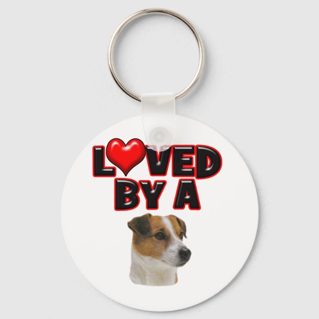 Loved by a Jack Russell Keychain (Front)