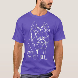 Loved by a Pit Bull dog mom dog saying Premium T-S T-Shirt