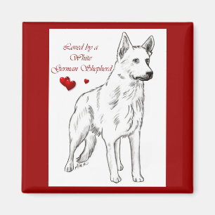 Loved By A White German Shepherd Magnet