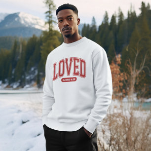 LOVED BY CHRIST Valentine Scripture Men's White  Sweatshirt