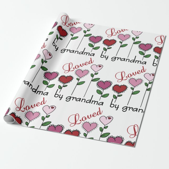 Loved By Grandma Wrapping Paper (Unrolled)