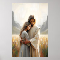 Loved by Him Jesus Hugging Woman Healing Embrace J