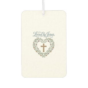 Loved by Jesus Floral Cross Christian T-Shirt Desi Air Freshener
