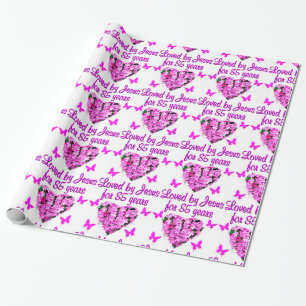 LOVED BY JESUS FOR 85 YEARS FLORAL DESIGN WRAPPING PAPER
