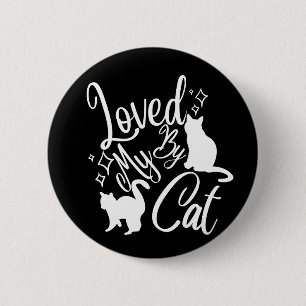 Loved By My Cat In White 2 Inch Round Button